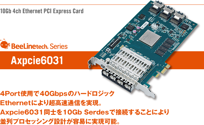 10Gb 4ch Ethernet PCI Express Card Axpcie6031