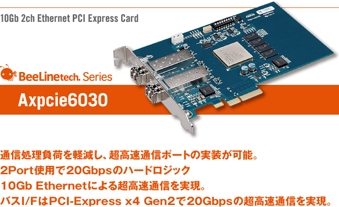 10Gb 2ch Ethernet PCI Express Card Axpcie6030